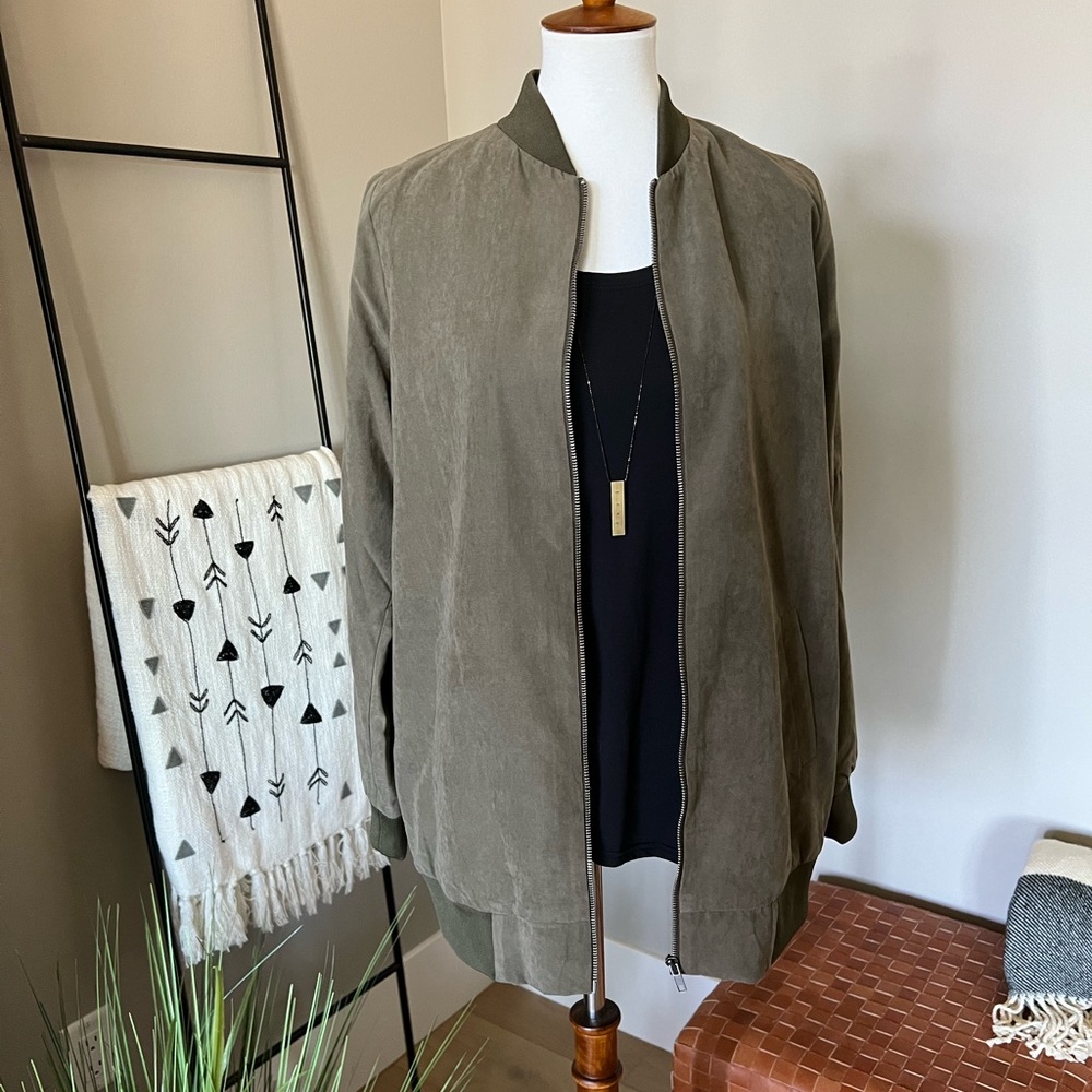 Never worn Long Bomber Jacket